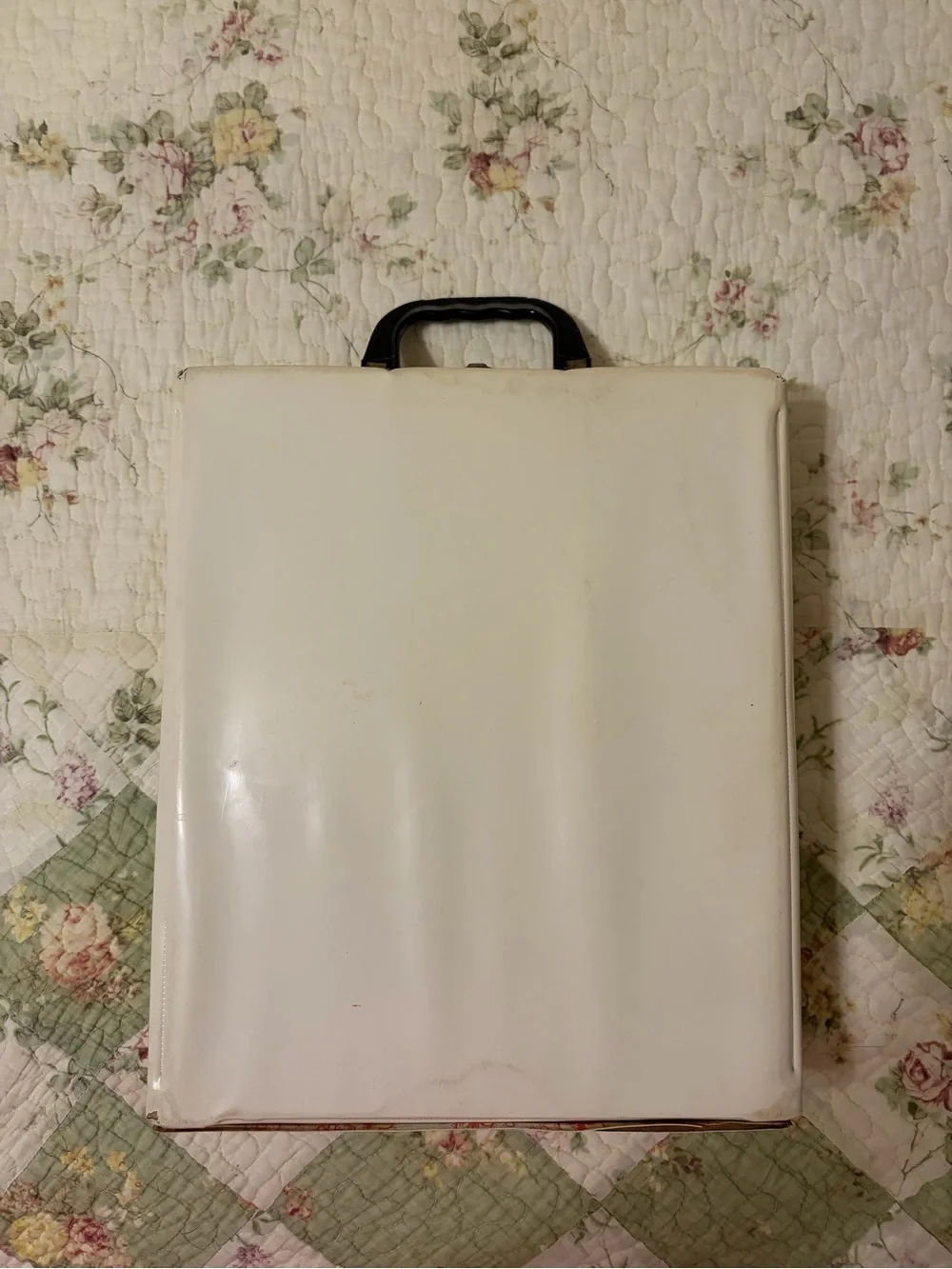 Vintage Barbie Doll Case - White with Red and Blue Artwork